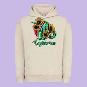 Capricorn Zodiac Sign Sunflower Leopard Serape Urban Hoodie Designed By Ranaportraitstore