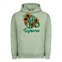 Pigment Oil Green Capricorn Zodiac Sign Sunflower Leopard Serape Urban Hoodie - RanaPortraitStore