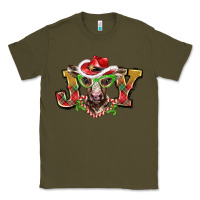 Army Green christmas joy baby cow Classic Tee - BarkalooDesign