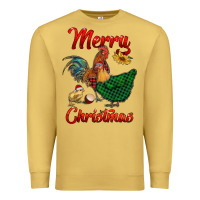 Antique Gold merry christmas chickens Premium Sweatshirt - RanaPortraitStore