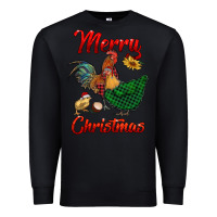 Black merry christmas chickens Premium Sweatshirt - RanaPortraitStore