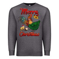 Charcoal Heather merry christmas chickens Premium Sweatshirt - RanaPortraitStore