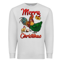 Dove Grey merry christmas chickens Premium Sweatshirt - RanaPortraitStore