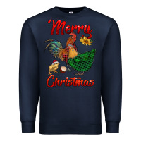 Navy merry christmas chickens Premium Sweatshirt - RanaPortraitStore