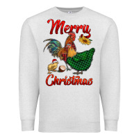 Oatmeal Heather merry christmas chickens Premium Sweatshirt - RanaPortraitStore
