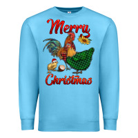 Ocean Blue merry christmas chickens Premium Sweatshirt - RanaPortraitStore