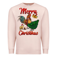 Pale Pink merry christmas chickens Premium Sweatshirt - RanaPortraitStore