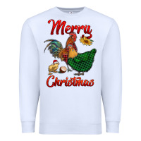 White merry christmas chickens Premium Sweatshirt - RanaPortraitStore