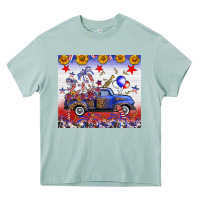 Arona Fourth Of July Truck American Flag Heavy Core Tee - FaDigitalArtStudio