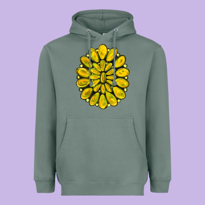Yellow  Gemstone Jewelny Heavyweight Hoodie Designed By Ranaportraitstore