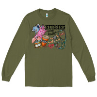 Army Green nursing in my heart Long Sleeve Tee - RacoonDesign