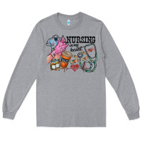 Heather Grey nursing in my heart Long Sleeve Tee - RacoonDesign