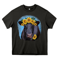 Asphalt Black Angus with Sunflower Heavy Core Tee - Jasminsmagicworld