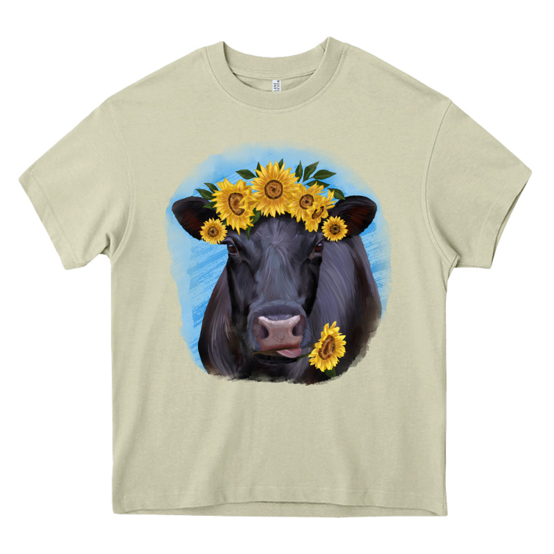 Black Angus With Sunflower Heavy Core Tee by Jasminsmagicworld | Teevron