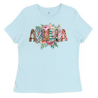 Baby Blue abuela flowers Ladies Tee - RacoonDesign