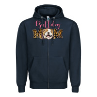 Navy Bulldog Mom Zipper Hoodie - Jasminsmagicworld
