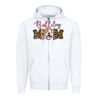 White Bulldog Mom Zipper Hoodie - Jasminsmagicworld