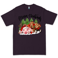 Plum merry christmas pig Premium Tee - FaDigitalArtStudio