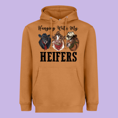 Hanging With My Heifers Heavyweight Hoodie Designed By Ranaportraitstore