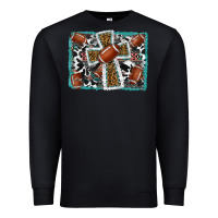 Black football cross aztec leopard background Premium Sweatshirt - RanaPortraitStore