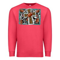 Cardinal football cross aztec leopard background Premium Sweatshirt - RanaPortraitStore