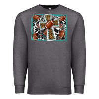 Charcoal Heather football cross aztec leopard background Premium Sweatshirt - RanaPortraitStore