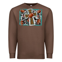 Chestnut football cross aztec leopard background Premium Sweatshirt - RanaPortraitStore
