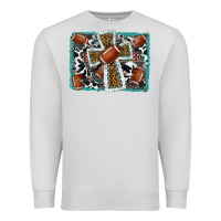 Dove Grey football cross aztec leopard background Premium Sweatshirt - RanaPortraitStore
