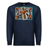 Navy football cross aztec leopard background Premium Sweatshirt - RanaPortraitStore