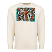 Sandshell football cross aztec leopard background Premium Sweatshirt - RanaPortraitStore