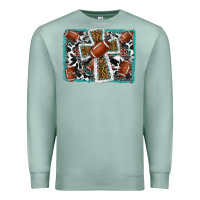 Seafoam football cross aztec leopard background Premium Sweatshirt - RanaPortraitStore