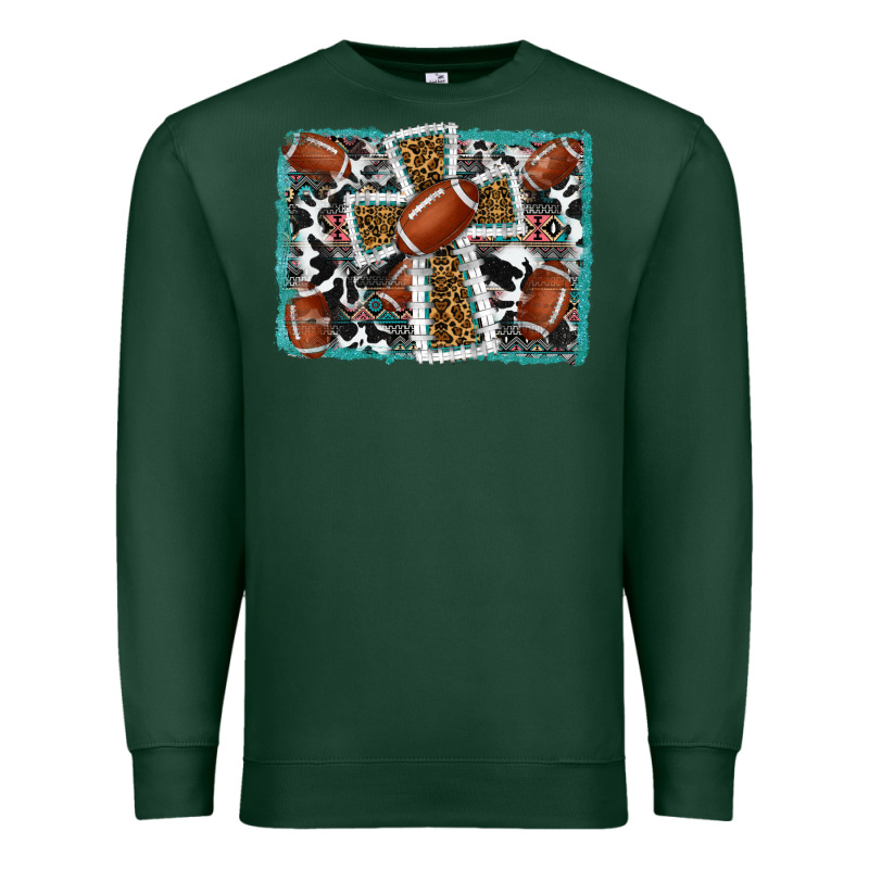 Football Cross Aztec Leopard Background Premium Sweatshirt by RanaPortraitStore | Teevron