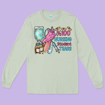 Nursing Student Tears Long Sleeve Tee Designed By Racoondesign