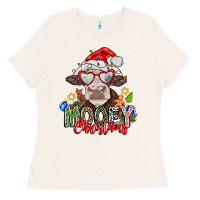 Bone Mooey Christmas Ladies Tee - CowhideDigitalArt