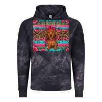 Cloud Black dachshund puppy floral Vintage Hoodie - Artiststas
