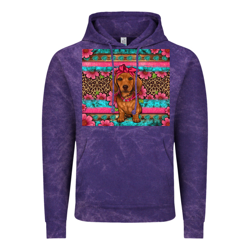 Dachshund Puppy Floral Vintage Hoodie by Artiststas | Teevron