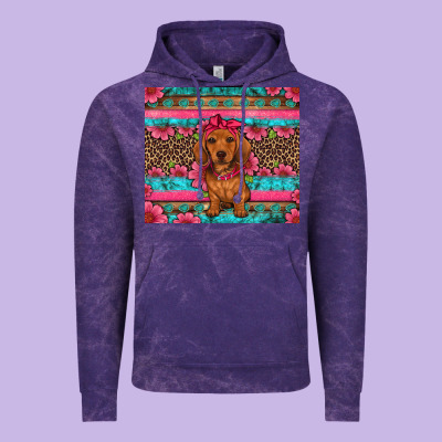 Dachshund Puppy Floral Vintage Hoodie Designed By Artiststas