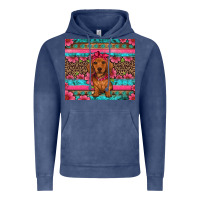 Vintage Denim dachshund puppy floral Vintage Hoodie - Artiststas