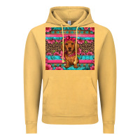 Vintage Mustard dachshund puppy floral Vintage Hoodie - Artiststas