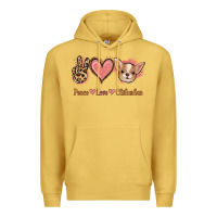 Antique Gold Peace Love Chihuahua Premium Hoodie - Jasminsmagicworld