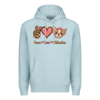 Blue Mist Peace Love Chihuahua Premium Hoodie - Jasminsmagicworld