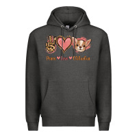 Charcoal Heather Peace Love Chihuahua Premium Hoodie - Jasminsmagicworld