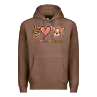 Chestnut Peace Love Chihuahua Premium Hoodie - Jasminsmagicworld