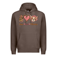 Coffee Peace Love Chihuahua Premium Hoodie - Jasminsmagicworld