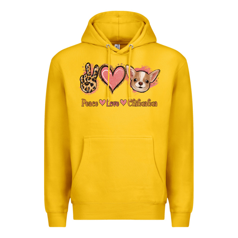 Peace Love Chihuahua Premium Hoodie by Jasminsmagicworld | Teevron