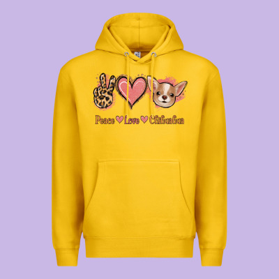 Peace Love Chihuahua Premium Hoodie Designed By Jasminsmagicworld