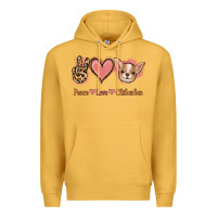 Mustard Peace Love Chihuahua Premium Hoodie - Jasminsmagicworld