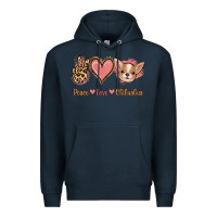 Navy Peace Love Chihuahua Premium Hoodie - Jasminsmagicworld