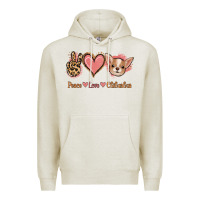 Oatmeal Heather Peace Love Chihuahua Premium Hoodie - Jasminsmagicworld