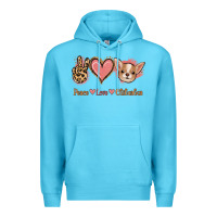 Ocean Blue Peace Love Chihuahua Premium Hoodie - Jasminsmagicworld